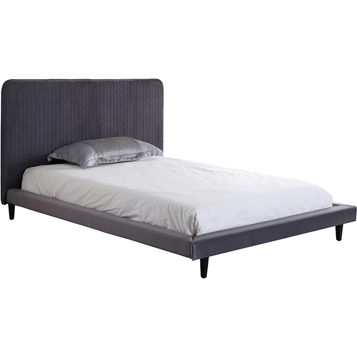 Shannon 5' Bed In Grey Fabric - Click Image to Close